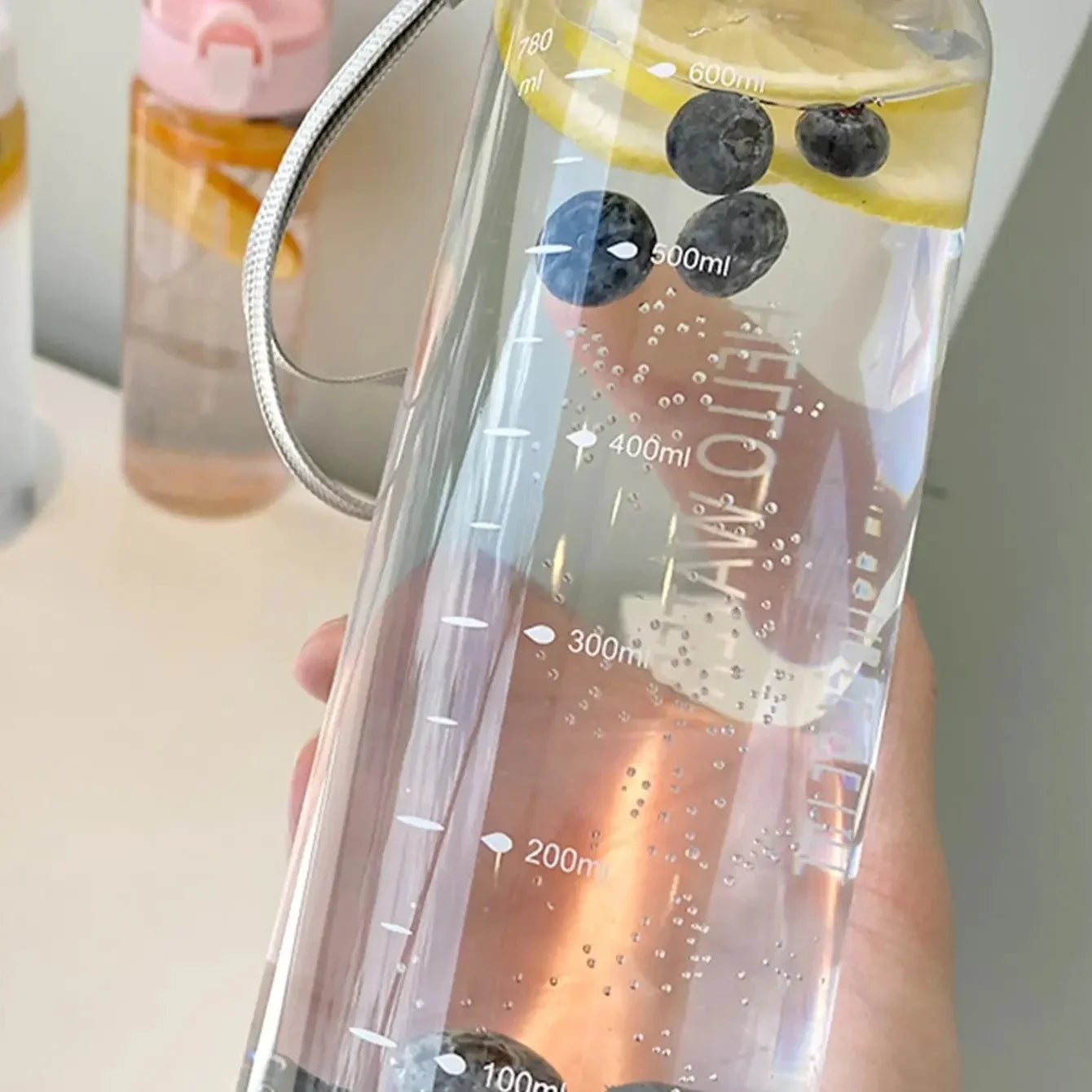 1pc-Summer Sports Water Cup, Large Capacity Portable Plastic Cup, High Temperature Resistant Simple Anti-fall Water Bottle
