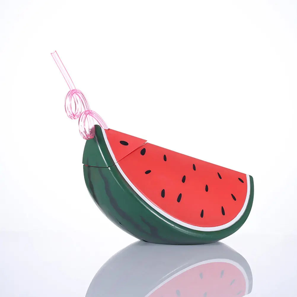 PVC Watermelon Straw Cup Multi Function Drink Cup Reusable Lightweight Easy Storage Kitchen Bar Use Summer Outdoor