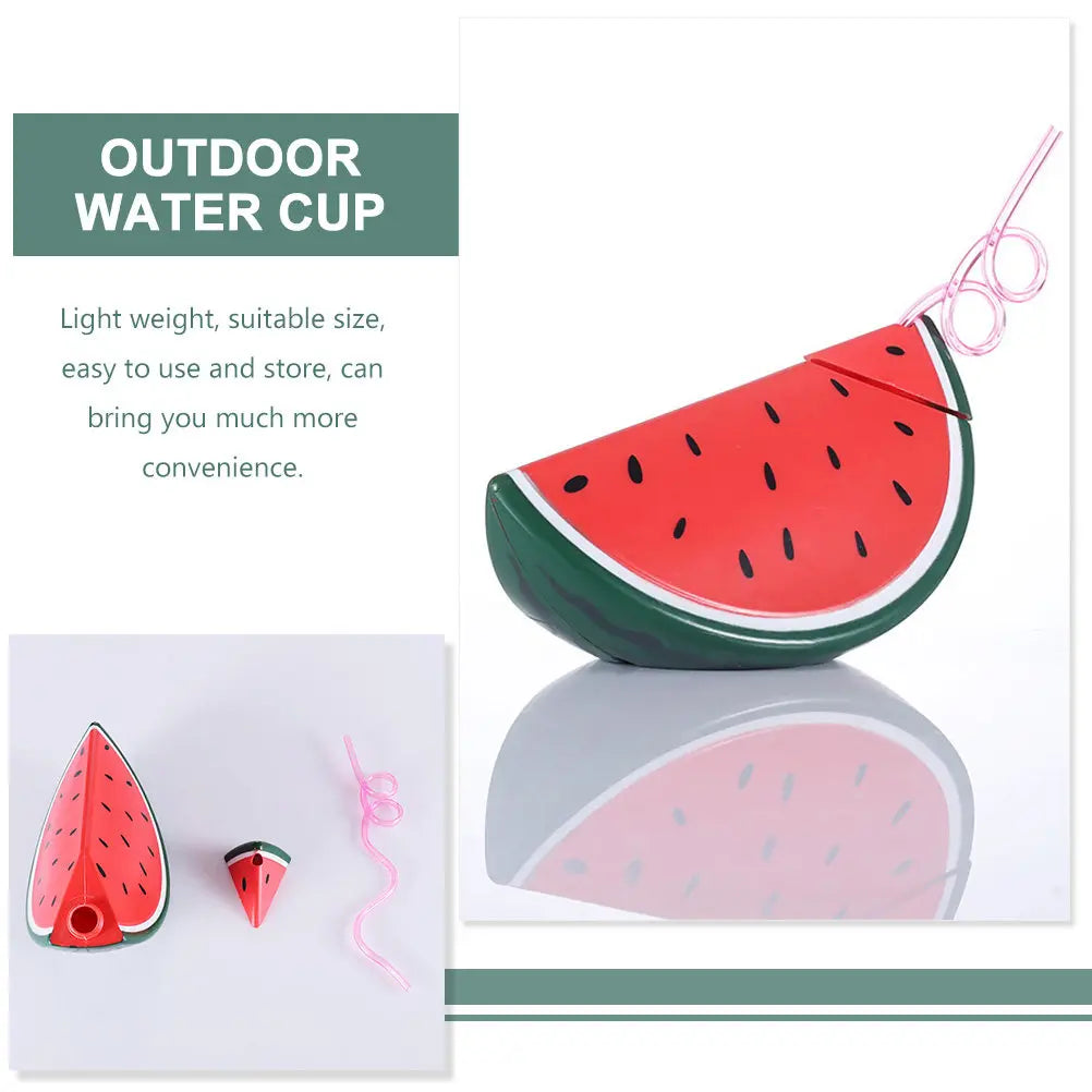 PVC Watermelon Straw Cup Multi Function Drink Cup Reusable Lightweight Easy Storage Kitchen Bar Use Summer Outdoor